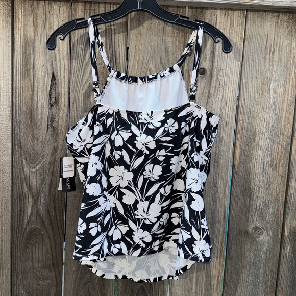 Island Escape Printed Cali Underwire Tankini Swim Top Size 14 - Picture 7 of 10